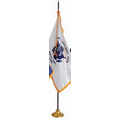 Coast Guard Indoor Military Flag Display Set (3'x5' Flag & 8' Pole)